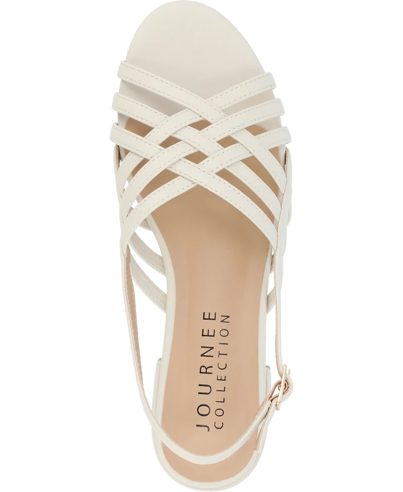 Journee Collection Women's Cassandra Woven Slingback Flat Sandals