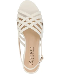 Journee Collection Women's Cassandra Woven Slingback Flat Sandals