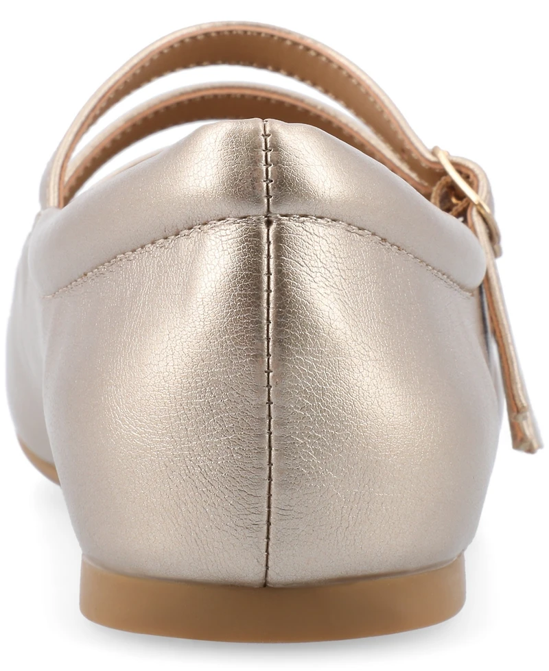 Journee Collection Women's Darlin Multi Strap Mary Jane Square Toe Flats