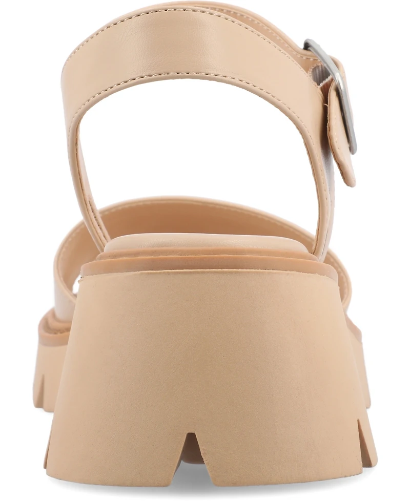 Journee Collection Women's Tillee Treaded Outsole Platform Sandals
