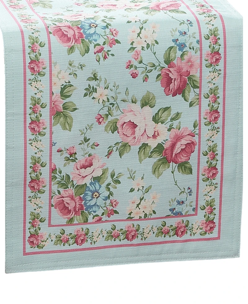 Vintage-Like Floral Garden Table Runner, 13" x 70"