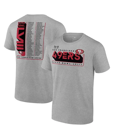 Men's Fanatics Heather Charcoal San Francisco 49ers Super Bowl Bound Roster T-shirt