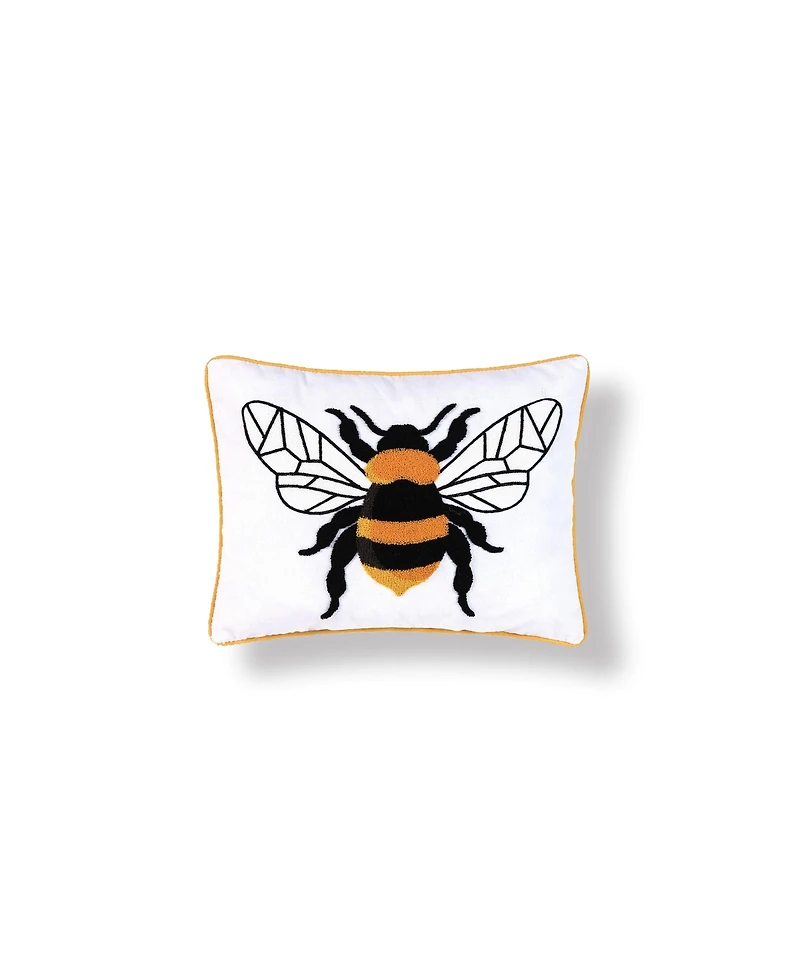 14" x 18" Spring Summer Bumble Bee Tufted Accent Throw Pillow