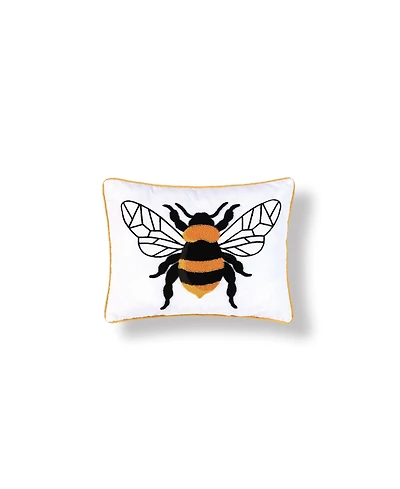 14" x 18" Spring Summer Bumble Bee Tufted Accent Throw Pillow