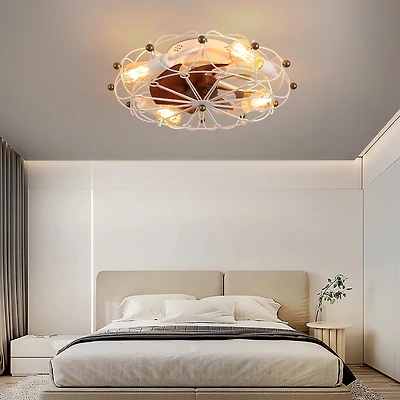 Streamdale Caged Ceiling Fan with Remote, Industrial Modern