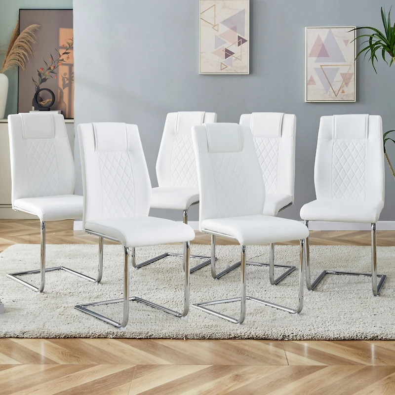 Streamdale Modern Faux Leather Dining Chairs (Set of 6)