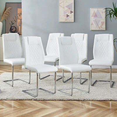 Streamdale Modern Faux Leather Dining Chairs (Set of 6)
