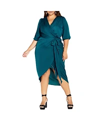 City Chic Plus Opulent Elbow Sleeve Dress