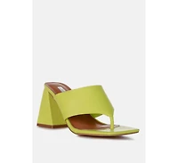 Muse Me Triangular Block Heel Thong Sandals