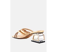 Parisian Cut Rhinestone Embellished Strap Sandals