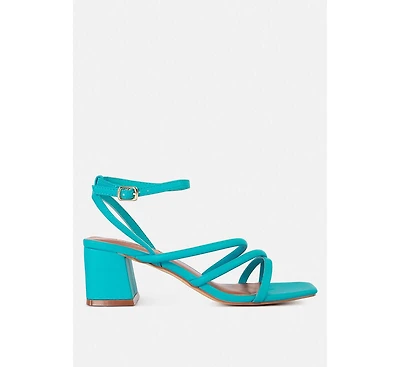 right pose faux leather block heel sandals