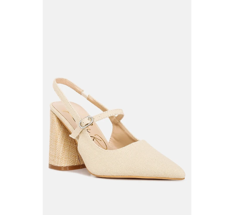 nougat flared heel party sandals