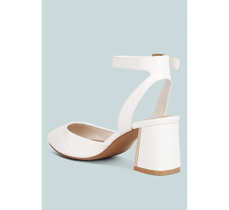 hyatt metallic sling block heel sandals