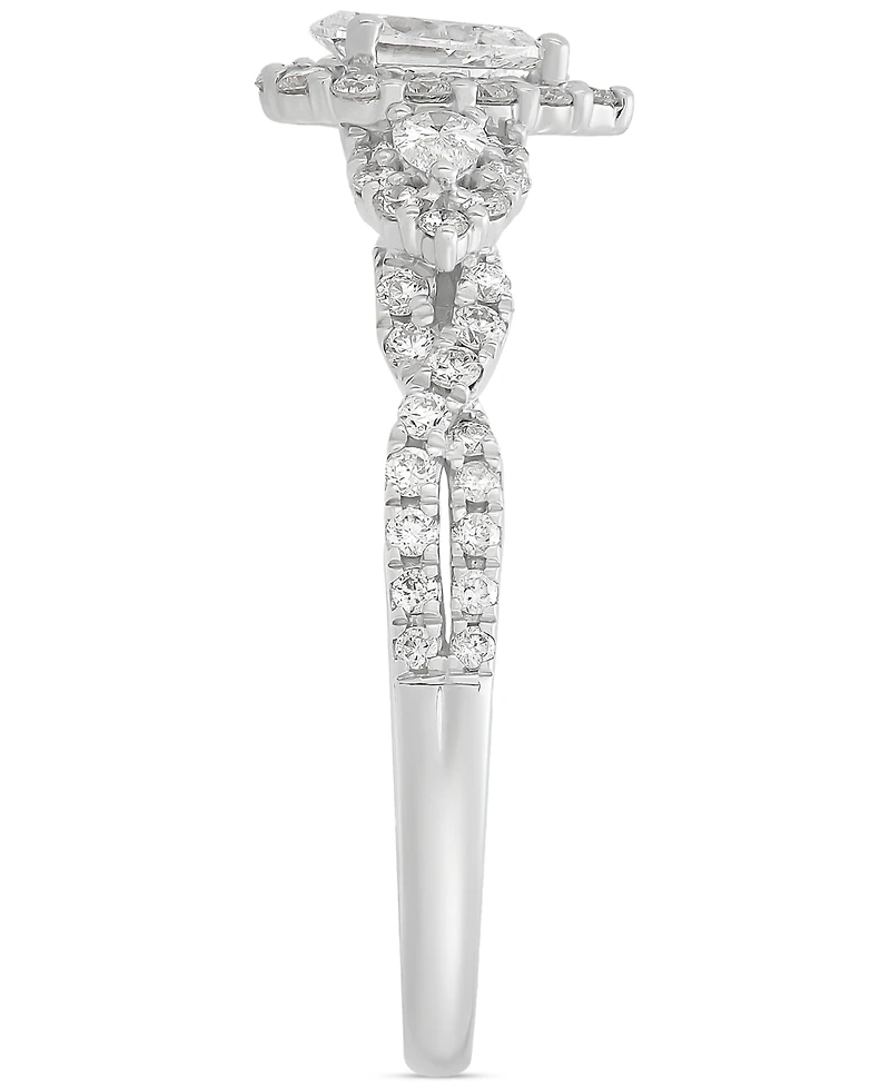 Diamond Pear Three Stone Engagement Ring (1 ct. t.w.) in 14k White Gold