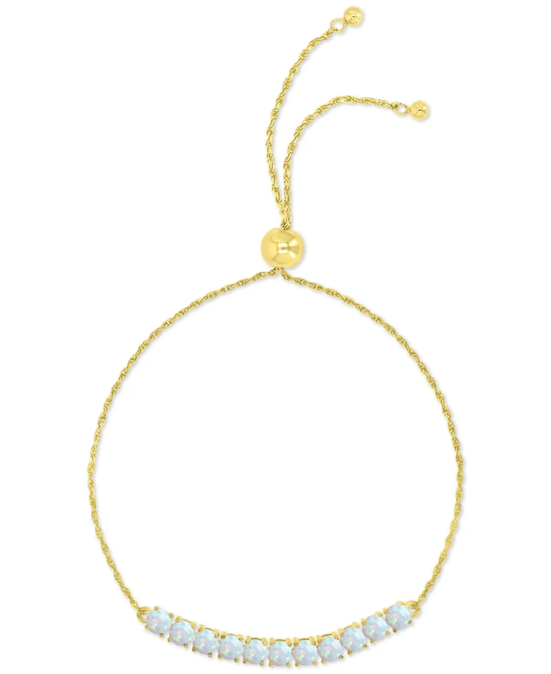 Lab-Grown Opal Rope Link Chain Adjustable Bolo Bracelet (2-1/2 ct. t.w.)