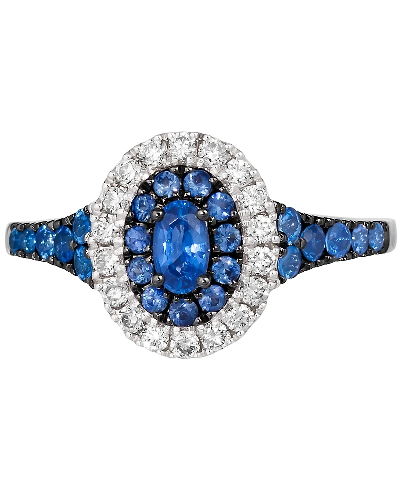 Le Vian Blueberry Sapphire (3/4 ct. t.w.) & Nude Diamond (1/4 ct. t.w.) Halo Ring in 14k White Gold