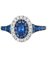 Le Vian Blueberry Sapphire (3/4 ct. t.w.) & Nude Diamond (1/4 ct. t.w.) Halo Ring in 14k White Gold