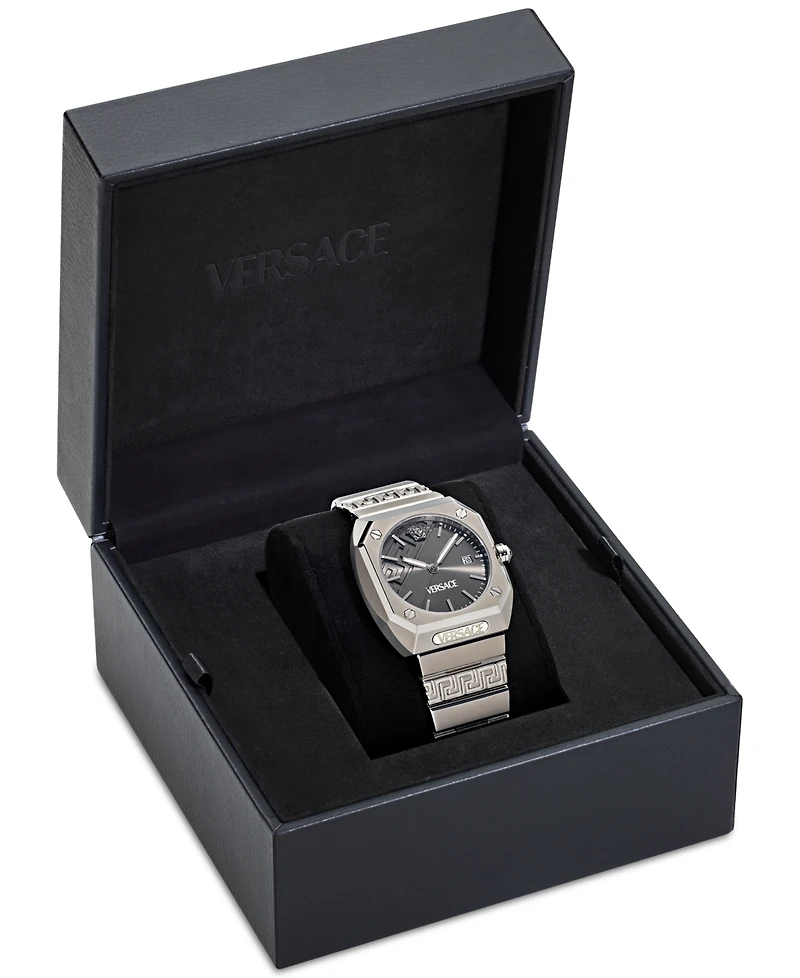 Versace Men's Swiss Gray Titanium Bracelet Watch 44mm