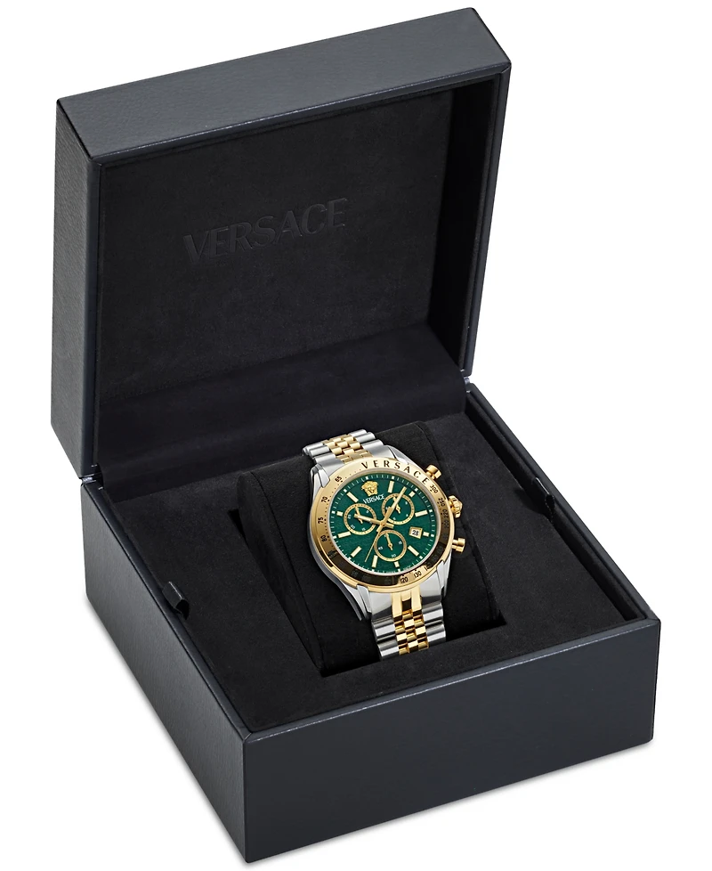 Versace Men's Swiss Chronograph Two-Tone Stainless Steel Bracelet Watch 44mm