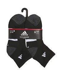 adidas Boys Youth Athletic Cushioned Quarter Socks, Pack of 6