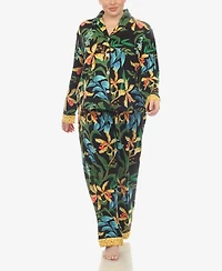 White Mark Plus 2 Pc. Wildflower Print Pajama Set