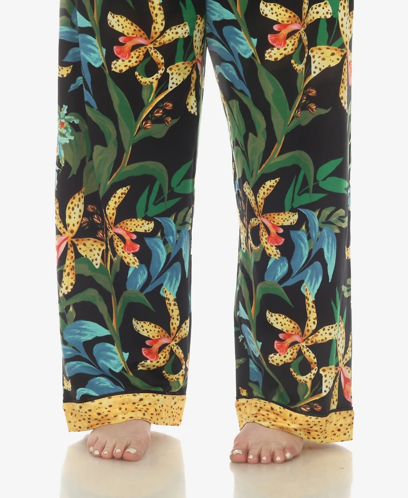 White Mark Plus 2 Pc. Wildflower Print Pajama Set