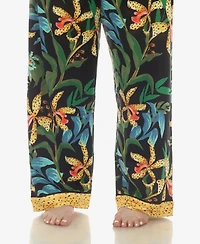 White Mark Plus 2 Pc. Wildflower Print Pajama Set