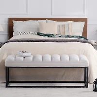 Simplie Fun Metal Base Upholstered Bench For Bedroom For Entryway