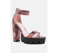 Rattle Chunky High Block Heel Sandals Women
