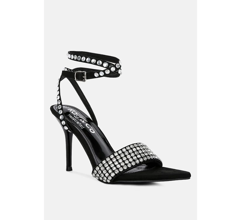 Zurin Womens Diamante Embellished Stiletto Sandals