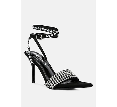 Zurin Womens Diamante Embellished Stiletto Sandals