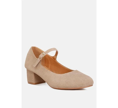 Dallin Womens Suede Block Heel sandal Mary Janes