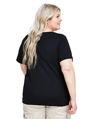 Style & Co Women's Plus Short-Sleeve Scoop-Neck Top