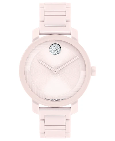 Movado Women's Swiss Bold Evolution 2.0 Blush Ceramic Bracelet Watch 34mm