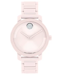 Movado Women's Swiss Bold Evolution 2.0 Blush Ceramic Bracelet Watch 34mm