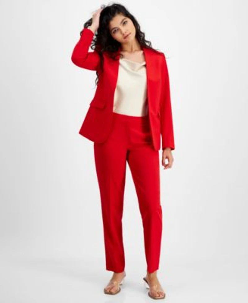 Bar Iii Womens Open Front Blazer Straight Leg Pants Created For Macys