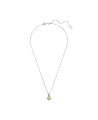 Swarovski Rhodium Plated Square Cut Color Birthstone Pendant Necklace