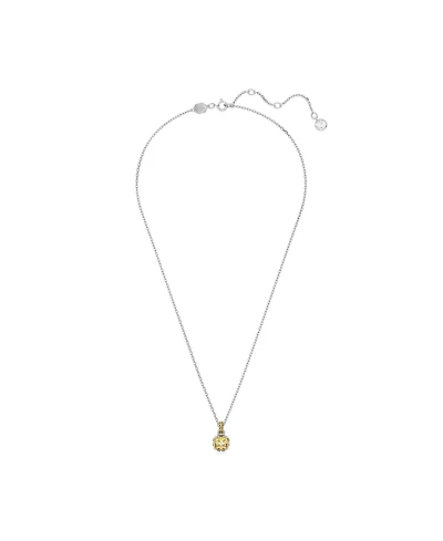 Swarovski Rhodium Plated Square Cut Color Birthstone Pendant Necklace