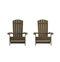 Set Of Riviera Poly Resin Folding Adirondack Lounge Chair
