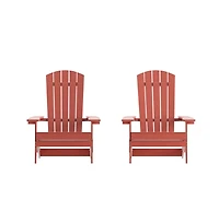 Set Of Riviera Poly Resin Folding Adirondack Lounge Chair