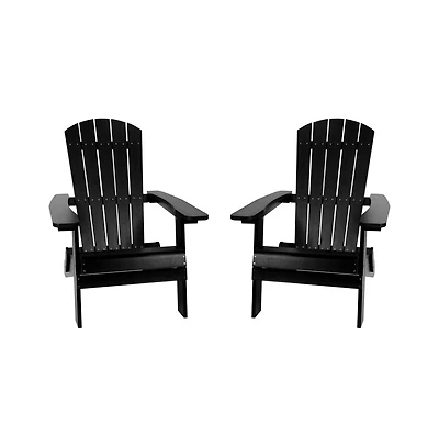 Set Of Riviera Poly Resin Folding Adirondack Lounge Chair