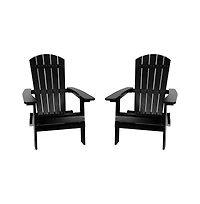 Set Of Riviera Poly Resin Folding Adirondack Lounge Chair