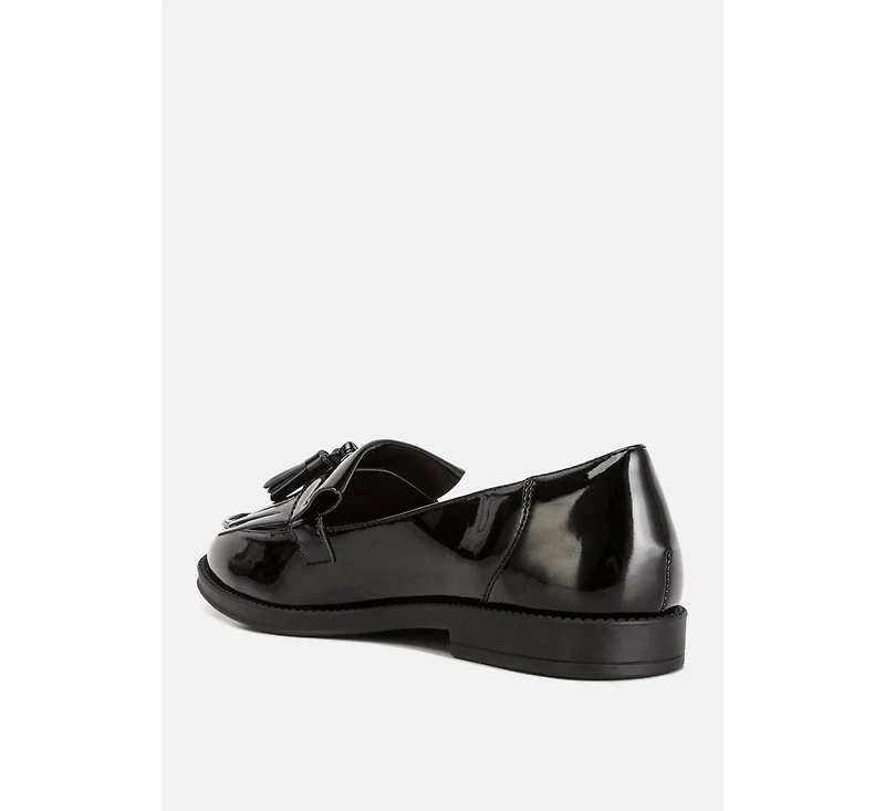 valerie tassel detail patent loafers