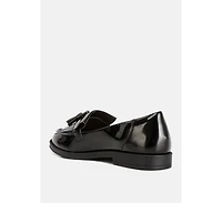 valerie tassel detail patent loafers