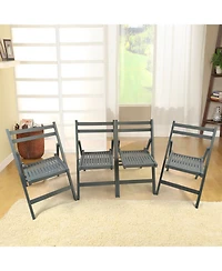 Furniture Slatted Wood Folding Special Event Chair, Set Of 4, Folding Chair, Foldable