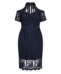City Chic Plus Pippa Cold Shoulder Lace Dress