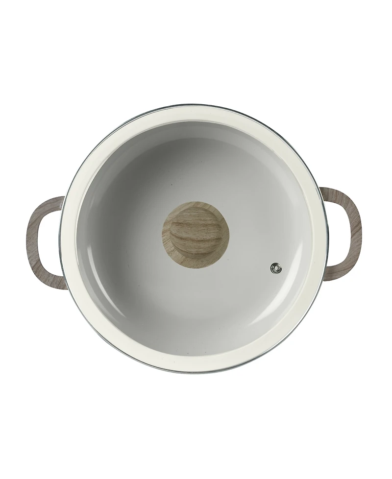 Sedona Kitchen Aluminum Qt Caldero with Silicone Rim Glass Lid and Handle Holder