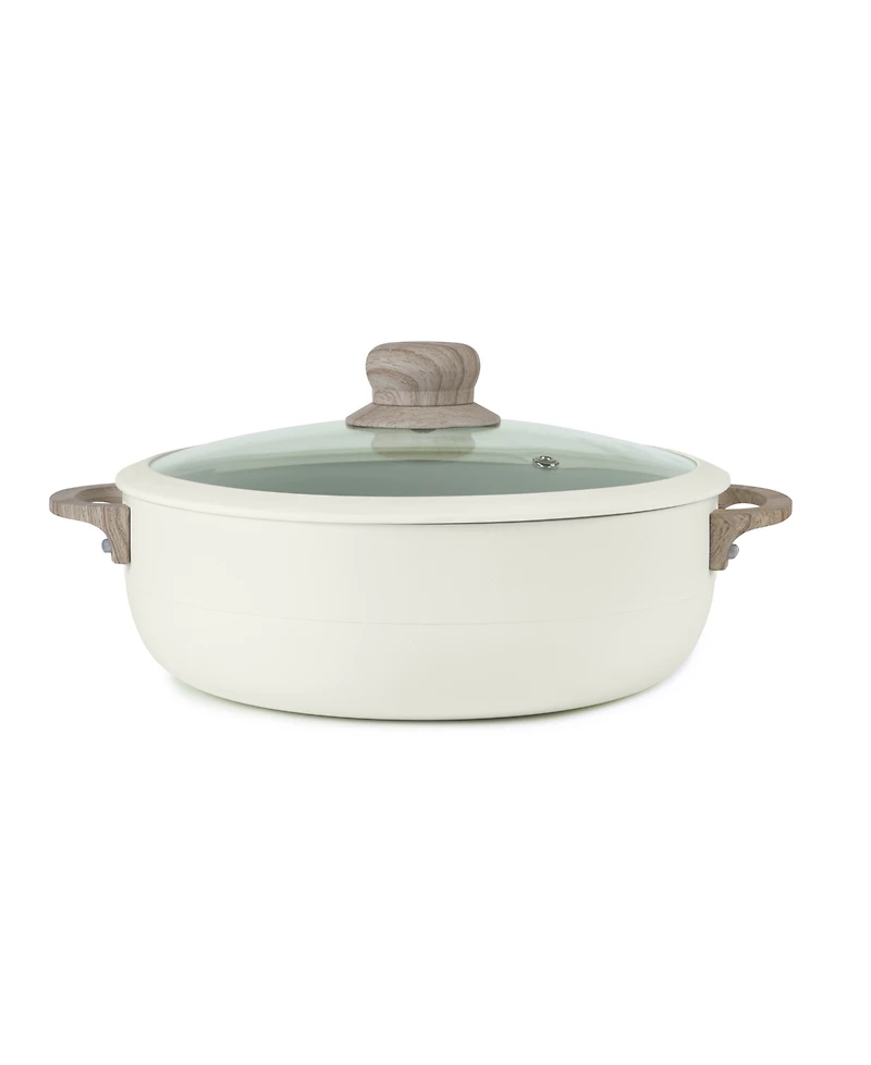 Sedona Kitchen Aluminum Qt Caldero with Silicone Rim Glass Lid and Handle Holder