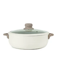 Sedona Kitchen Aluminum Qt Caldero with Silicone Rim Glass Lid and Handle Holder