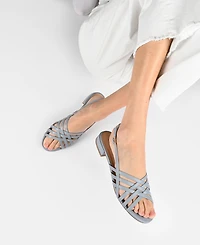 Journee Collection Women's Cassandra Woven Slingback Flat Sandals